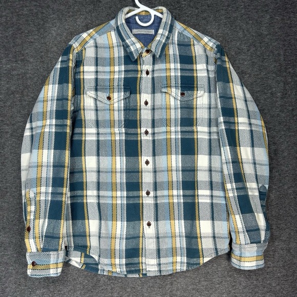 Outerknown Other - Outerknown Blanket Shirt Mens M Green Plaid Thick Knit Flannel Long Sleeve